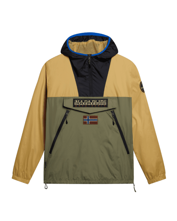 Veste Anorak Napapijri Homme Taille S Bleu Marine - Capuche, Graphique, Occasion Très Bon état